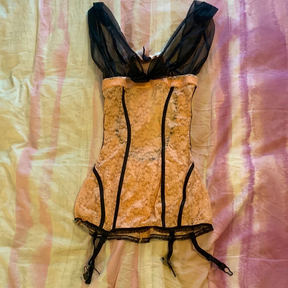 Pink and black lace